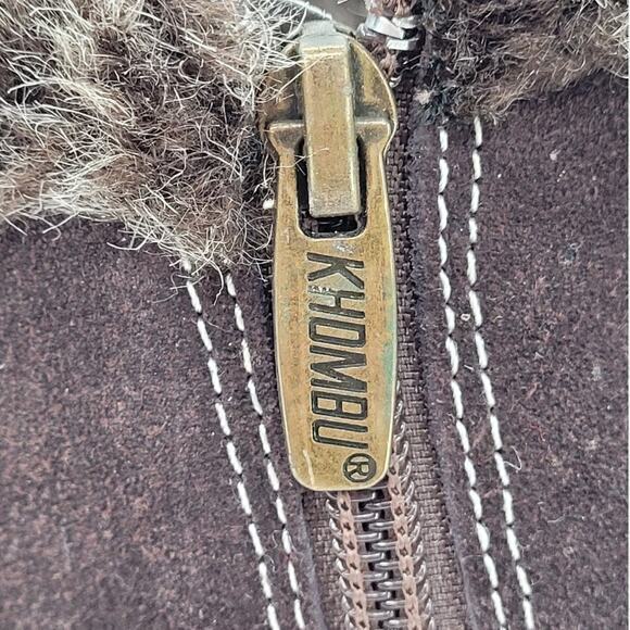 HP Khombu Gracie 9M Leather Upper Sherpa Teddy Mid Ankle Boots - Picture 3 of 13